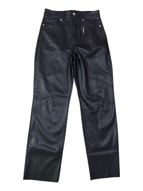 Express Black Faux Leather Straight Leg Pants Women’s 10R High Rise